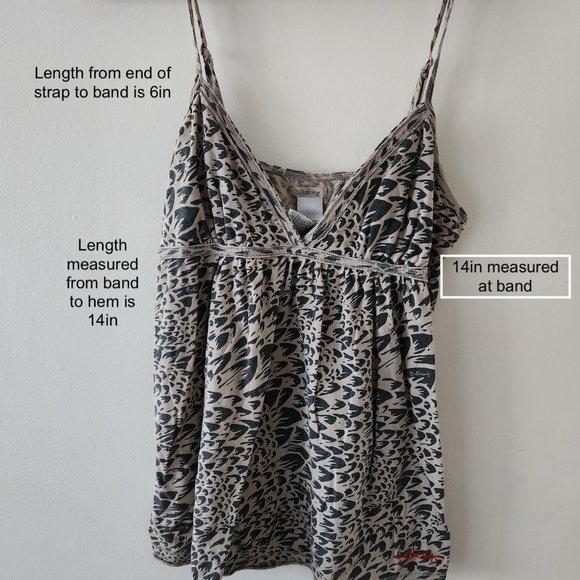 Billabong Gray Leopard Print Cami, Size Medium - Picture 7 of 7